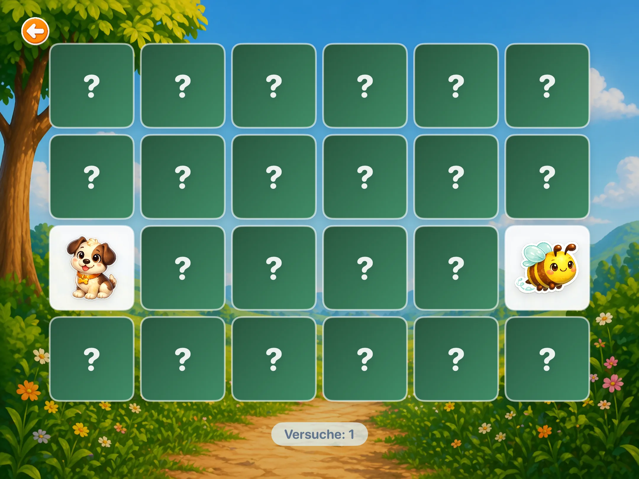 Memory-Spiel mit Tiermotiven in Schlaufy